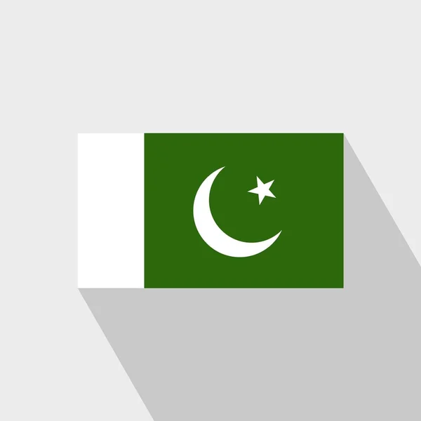 Bandera Pakistán Long Shadow Vector Diseño — Archivo Imágenes Vectoriales