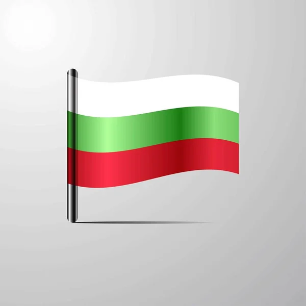 Bulgarije Zwaaien Glanzende Vlag Ontwerp Vector — Stockvector