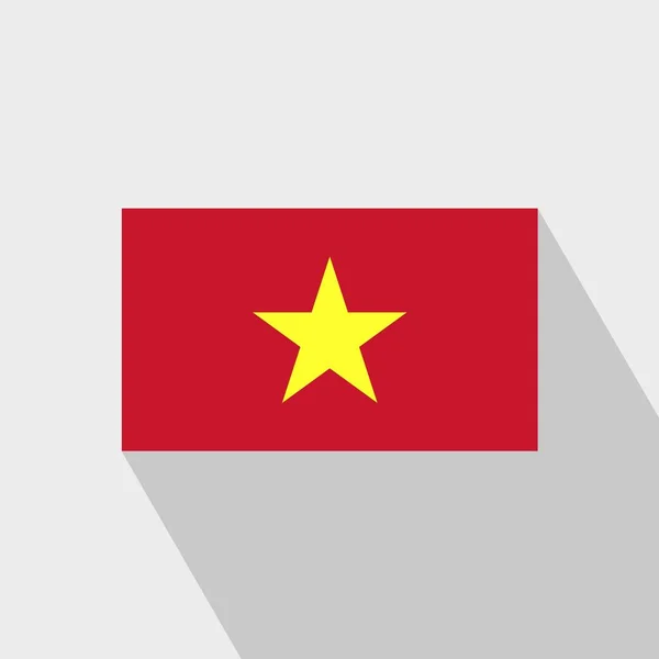 Vietnam Flagge Langer Schatten Design Vektor — Stockvektor