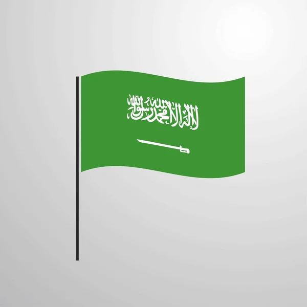 Vlající Vlajka Saúdské Arábie — Stockový vektor