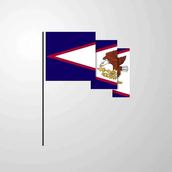 Samoa Americana Ondeando Bandera Fondo Creativo — Vector de stock