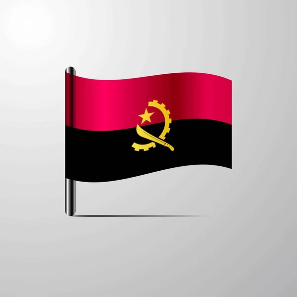 Angola Zwaaien Glanzende Vlag Ontwerp Vector — Stockvector