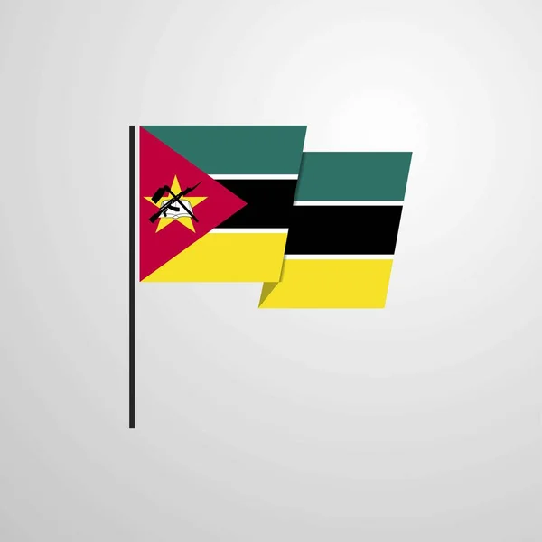 Mosambik Schwenkt Flagge Design Vektor — Stockvektor