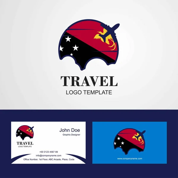 Ταξιδιωτικά Νέα Παπούα Γουϊνέα Σημαία Λογότυπο Και Επισκεπτήριο Σχεδιασμού — Διανυσματικό Αρχείο
