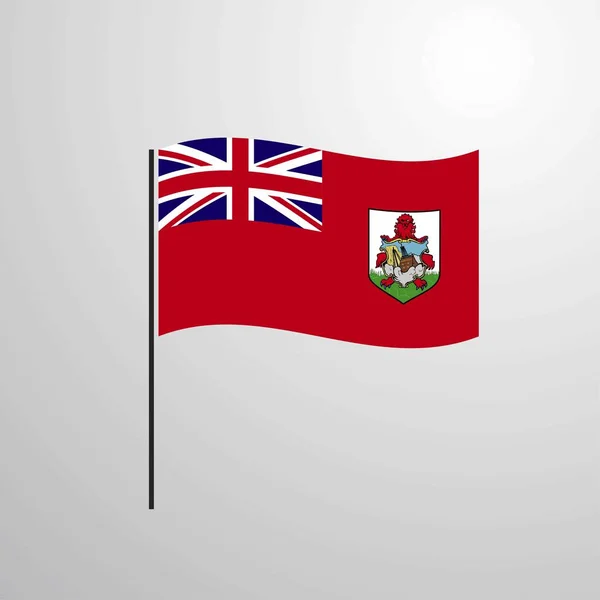Bandiera Sventolante Bermuda Illustrazione Vettoriale — Vettoriale Stock
