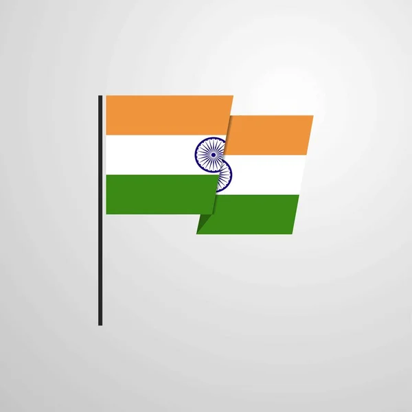 Indien Schwenkt Flagge Design Vektor — Stockvektor