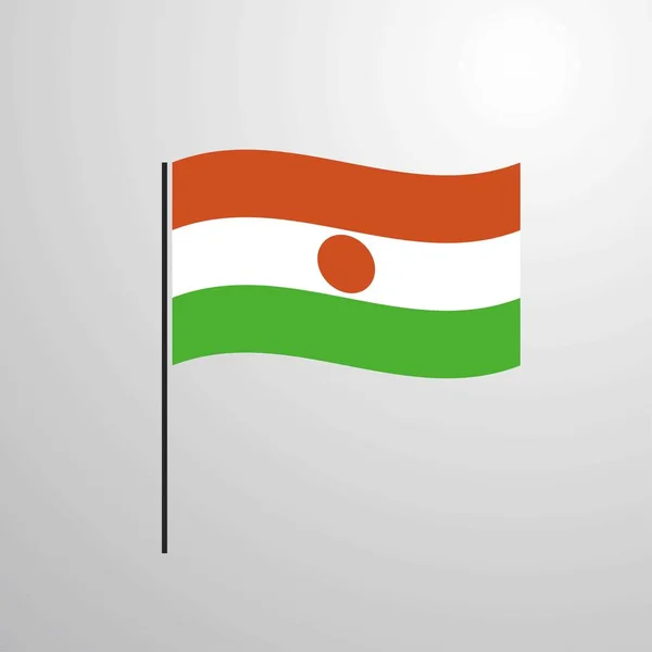 Niger Viftar Flagga Vektorillustration — Stock vektor