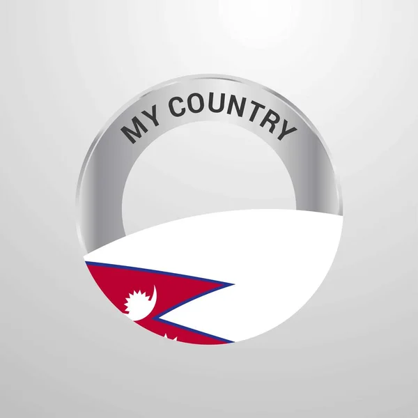 Badge Drapeau Mon Pays Népal — Image vectorielle