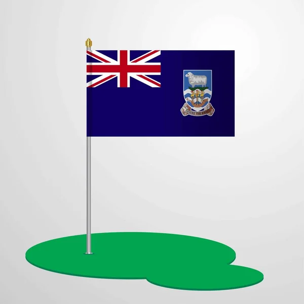 Falkland Eilanden Flag Pole — Stockvector