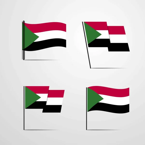 Sudan Flag Icon Vektor Illustration — Stockvektor