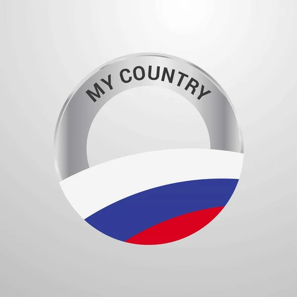 Russia Country Flag Badge — Stock Vector