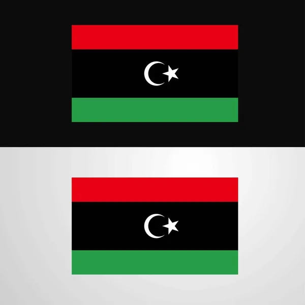 Libia Bandera Diseño Banner — Archivo Imágenes Vectoriales