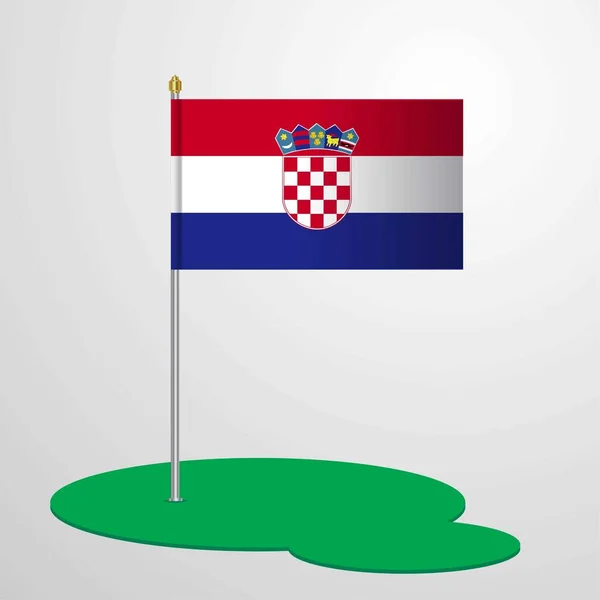 Croácia Bandeira Pólo Ilustração Vetorial — Vetor de Stock
