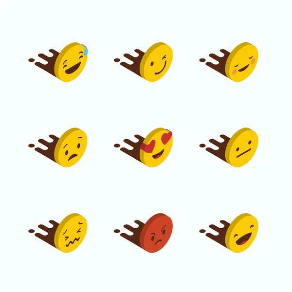 Conjunto Vetor Design Emojis Amarelo — Vetor de Stock