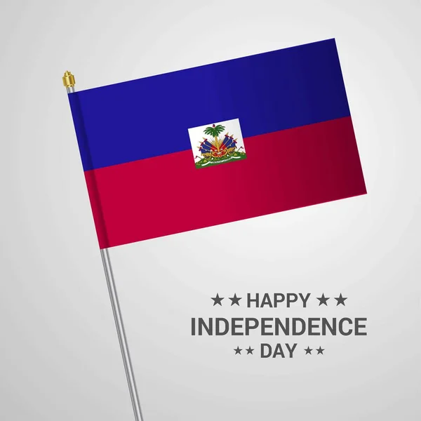 Dzień Niepodległości Haiti Typograficzne Projekt Flaga Wektor — Wektor stockowy