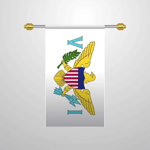 Islas Vírgenes Bandera Colgante — Vector de stock