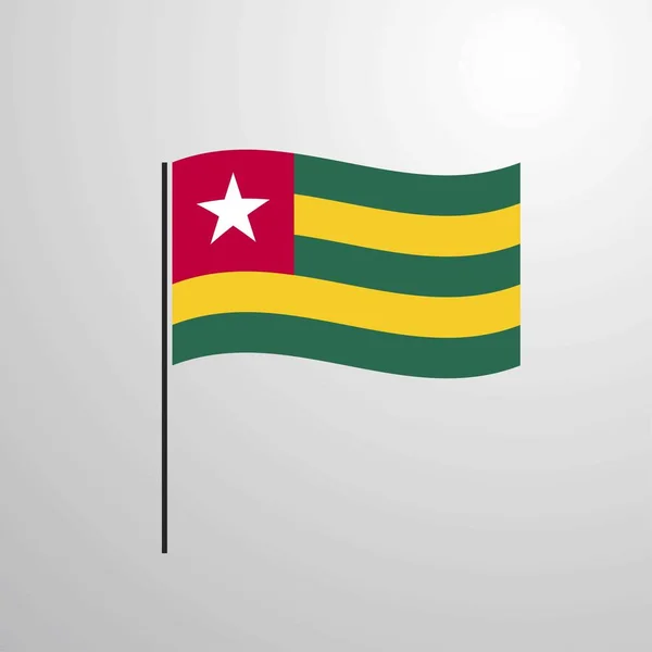 Togo Ondeando Bandera Ilustración Vectorial — Archivo Imágenes Vectoriales