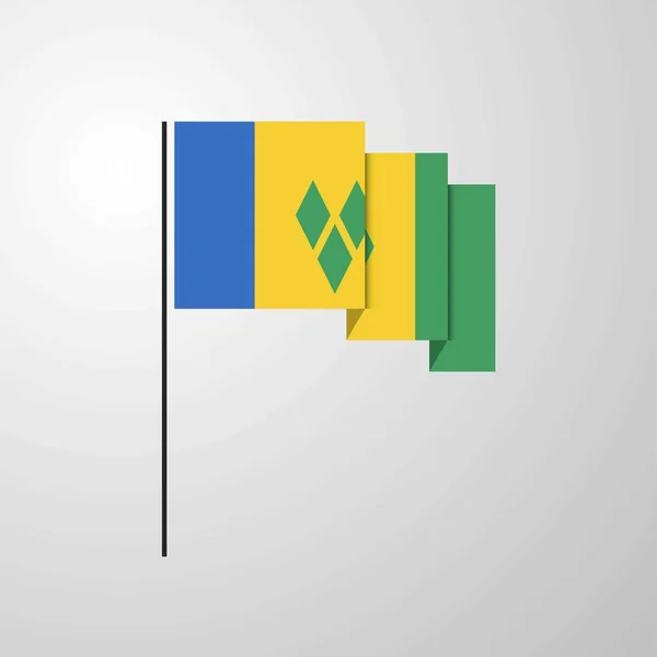 Saint Vincent Och Grenadinerna Viftande Flagga Kreativ Bakgrund — Stock vektor