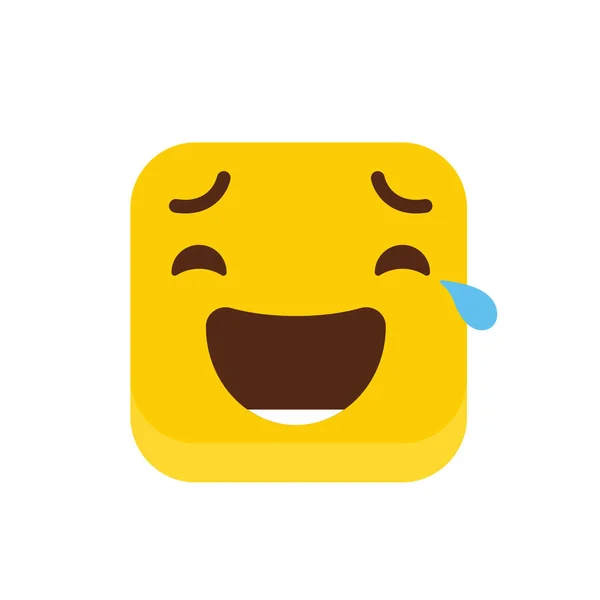 Rindo Ícone Emoji Vetor Design — Vetor de Stock