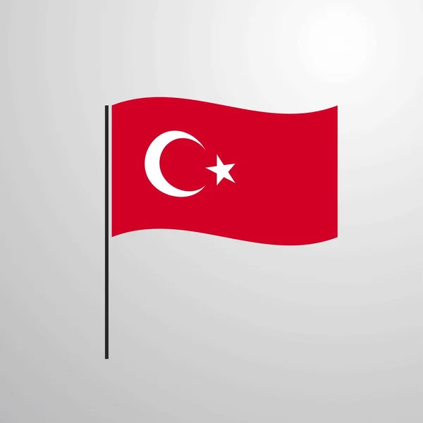 Turquia Acenando Bandeira Ilustração Vetorial —  Vetores de Stock