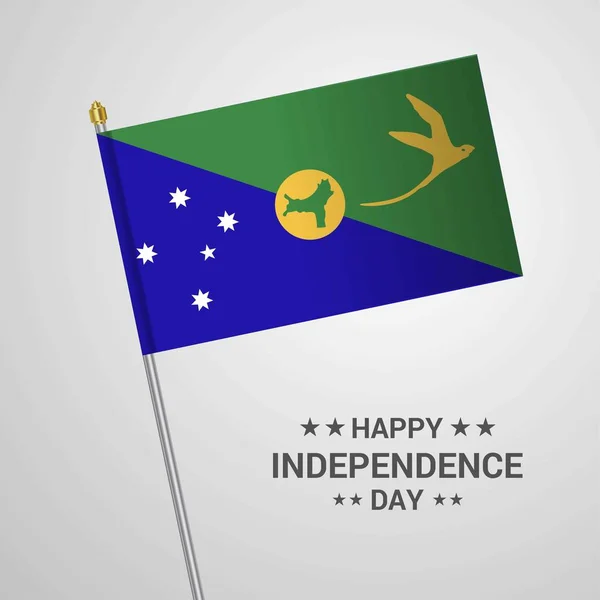 Projekt Typograficzny Wyspa Bożego Narodzenia Święto Niepodległości Flaga Wektor — Wektor stockowy