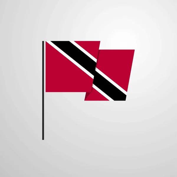 Trinidad Och Tobago Viftande Flagga Design Vektor — Stock vektor