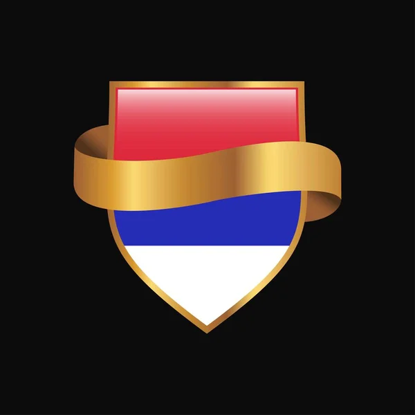 Republika Srpska Vlag Gouden Badge Ontwerp Vector — Stockvector