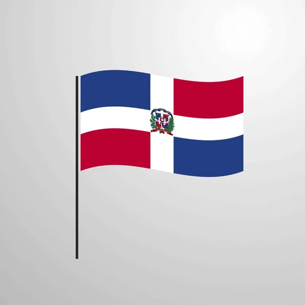 República Dominicana Ondeando Bandera — Vector de stock