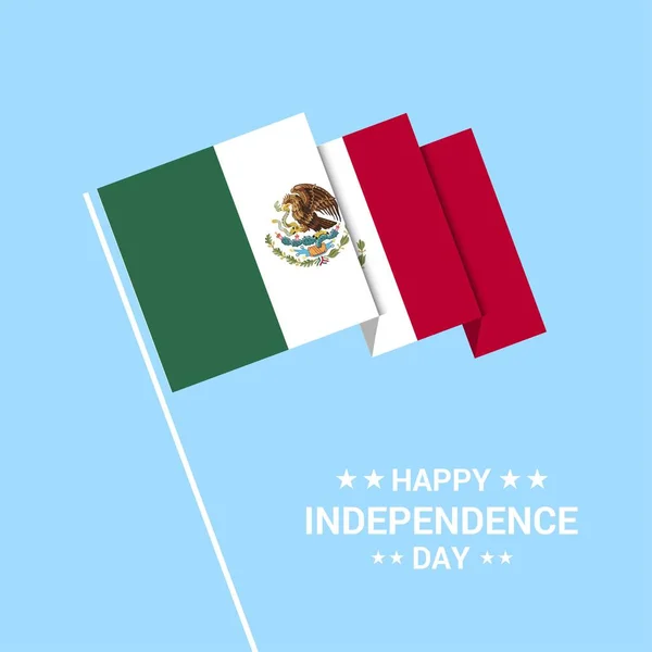 Τυπολογική Σχεδίαση Ημέρας Ανεξαρτησίας Μεξικού Διάνυσμα Σημαίας — Διανυσματικό Αρχείο