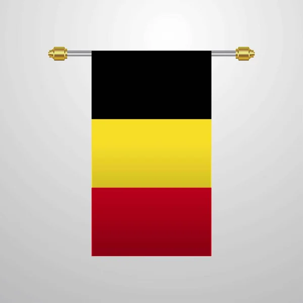 Belgien Hängende Flagge Vektorillustration — Stockvektor