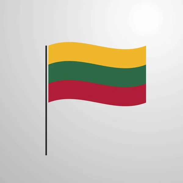 Litva Mává Vlajkou Vektorové Ilustrace — Stockový vektor