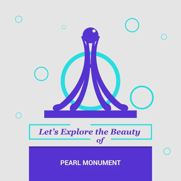 Explorons Beauté Pearl Monument Manama Bahreïn National Landmarks — Image vectorielle