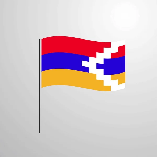 Republik Nagorno Karabach Schwenkt Flagge — Stockvektor