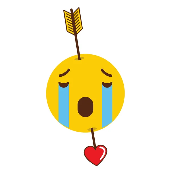 Sorgliga Emoji Ikon Design Färgglada Vektorillustration — Stock vektor