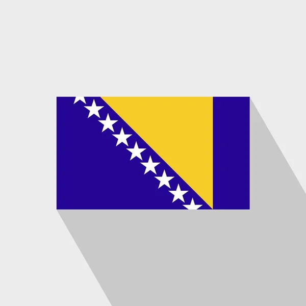 Bandera Bosnia Herzegovina Diseño Sombra Larga Ilustración Vectorial — Vector de stock