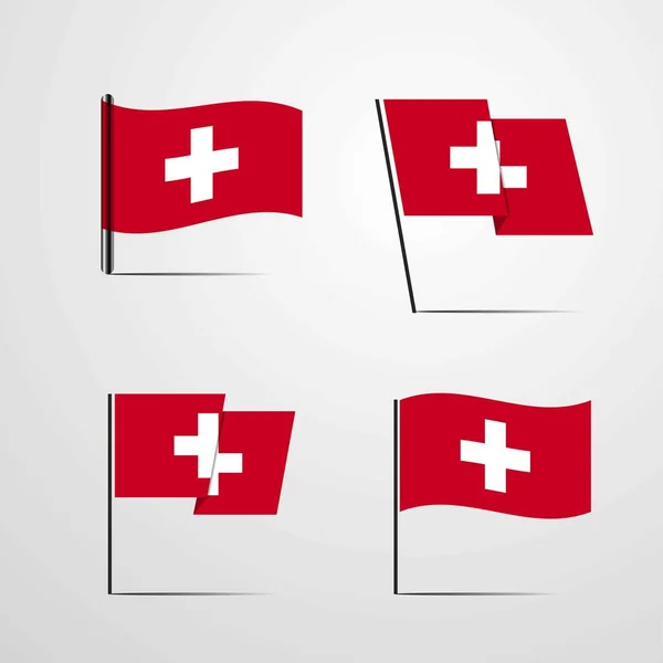 Schweiz Flagga Icon Vektorillustration — Stock vektor