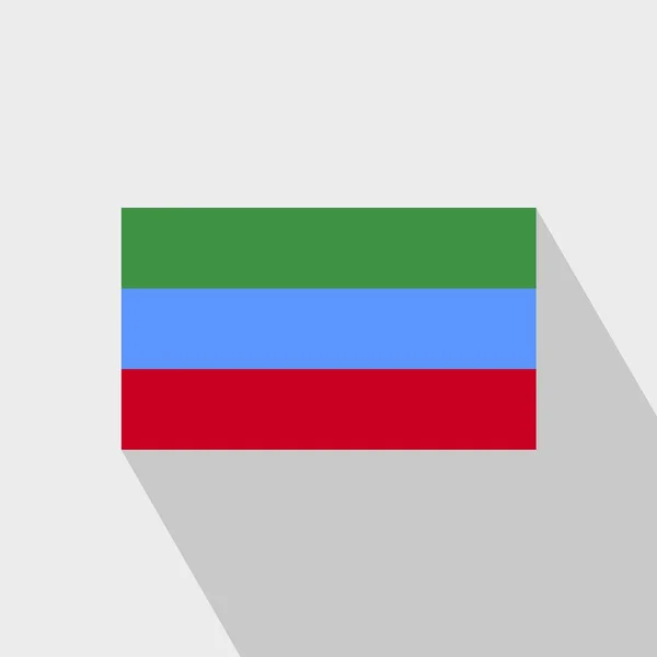 Bandera Daguestán Vector Diseño Sombra Larga — Archivo Imágenes Vectoriales