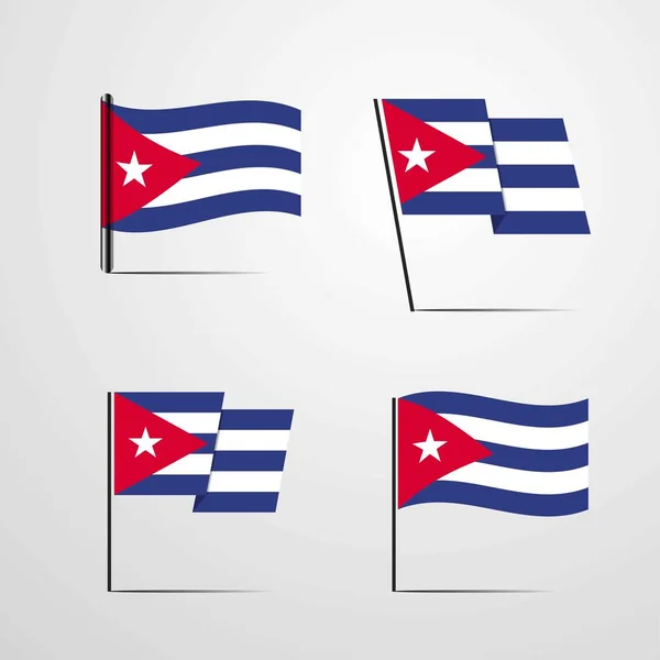 Куба Прапор Іконку Векторні Ілюстрації — стоковий вектор