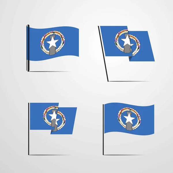 Noordelijke Marianen Vlag Pictogram Vectorillustratie — Stockvector