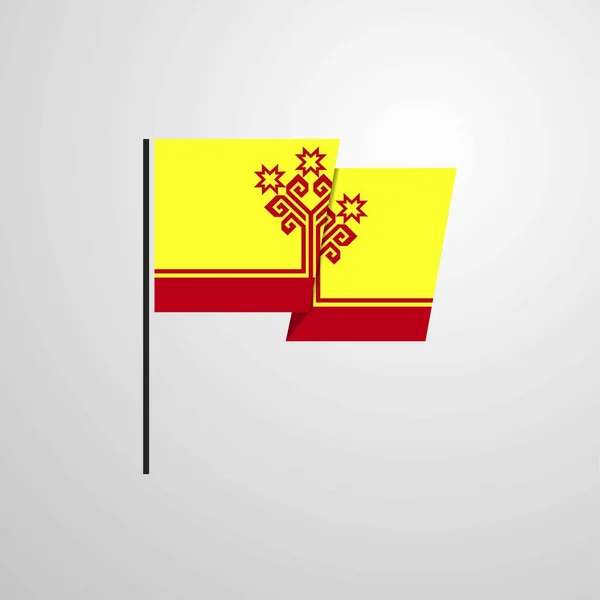 楚瓦什共和国挥舞旗设计向量 — 图库矢量图片