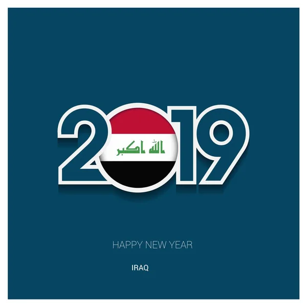 2019 Irak Typografie Happy New Year Achtergrond — Stockvector