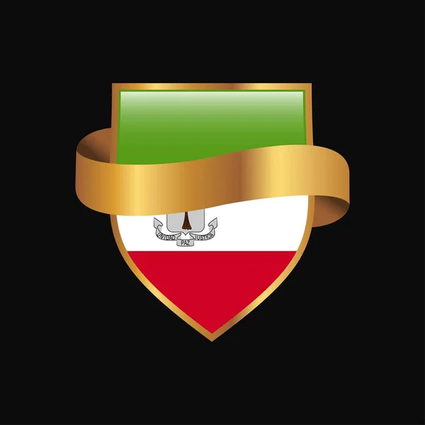 Guinea Ecuatorial Bandera Golden Badge Design Vector — Vector de stock