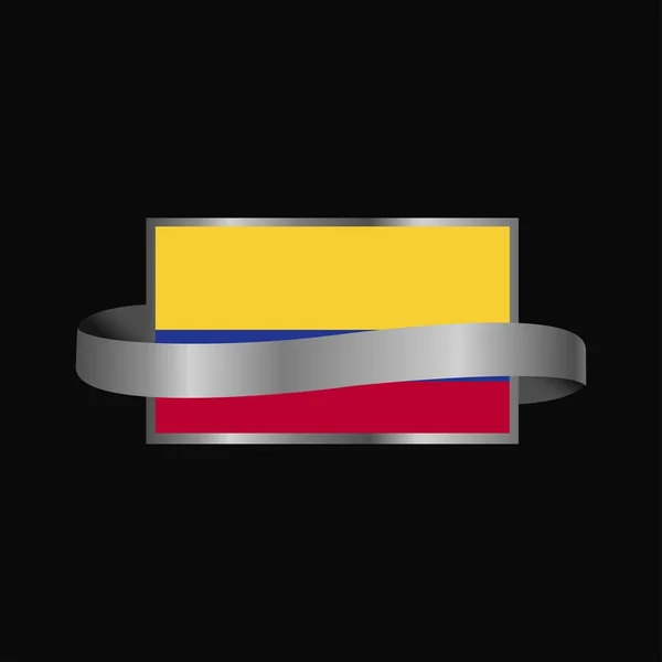 Colombia Flagga Ribbon Banner Design — Stock vektor