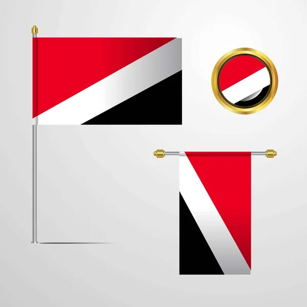 Principado Sealand Icono Bandera Ilustración Vectorial — Vector de stock