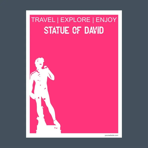 Posąg David Florencja Włochy Pomnik Landmark Broszura Płaski Styl Typography — Wektor stockowy