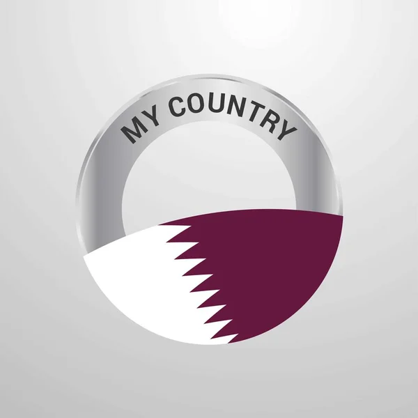 Qatar Mijn Land Vlag Badge — Stockvector