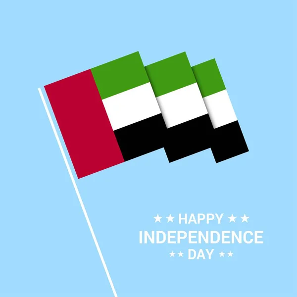 Emiratos Árabes Unidos Día Independencia Diseño Tipográfico Con Vector Bandera — Vector de stock