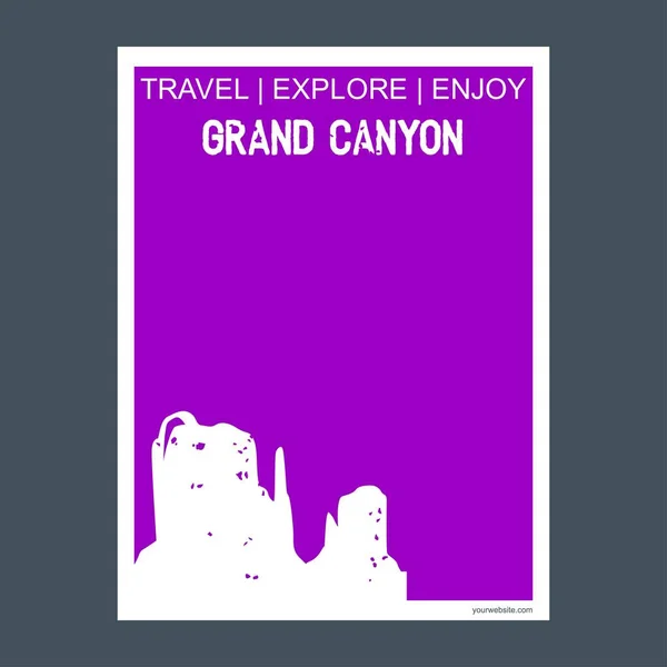 Grand Canyon Arizona Estados Unidos Folleto Monumento Hito Estilo Plano — Vector de stock