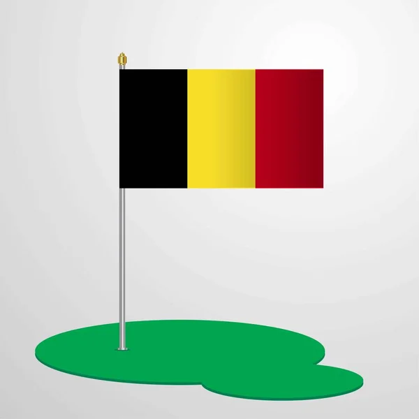 Kutub Bendera Belgia Ilustrasi Vektor - Stok Vektor