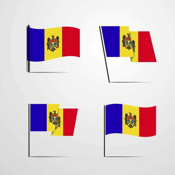 Ilustração Vetorial Ícone Bandeira Moldávia —  Vetores de Stock